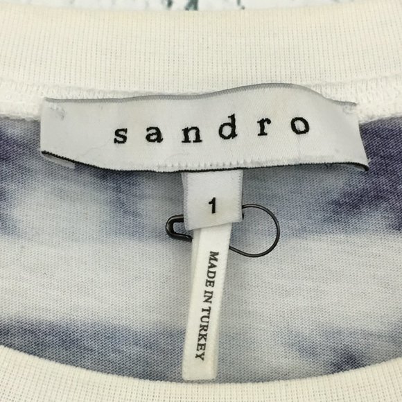 Sandro Black and White Striped Short Sleeve Tee - Picture 6 of 8